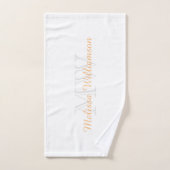 Monogram Initiaal Naam Manuscript Geel Goud Wit Bad Handdoek (Handdoek)