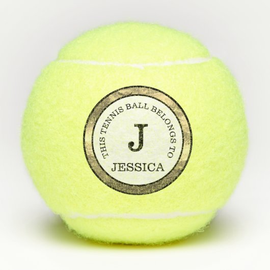 Monogram Initiaal Naam Modern Tennisballen (Voorkant)