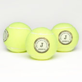Monogram Initiaal Naam Modern Tennisballen (Multi)