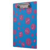 Monogram Initiaal Naam Paars Dot Blue Girly Klembord (Links)