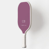Monogram initiaal naam paars wit pickleball paddle (Links)
