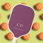 Monogram initiaal naam paars wit pickleball paddle