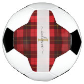 Monogram Initiaal Naam Plaid Tartan Wallace Voetbal (Gedraaid)