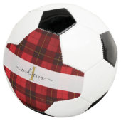 Monogram Initiaal Naam Plaid Tartan Wallace Voetbal (Drie kwart)