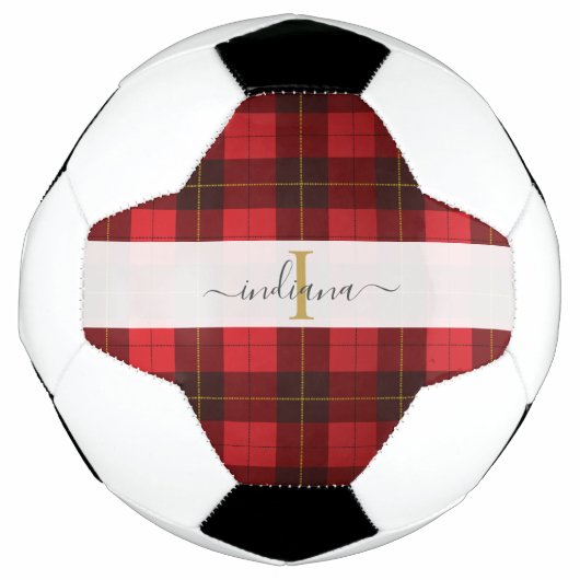 Monogram Initiaal Naam Plaid Tartan Wallace Voetbal (Voorkant)