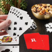 Monogram Initiaal Naam Rood wit Helderkleurig Pokerkaarten (Insitu)