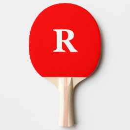Monogram Initiaal Naam Rood wit Helderkleurig Tafeltennisbatje