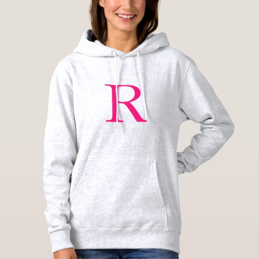 Monogram Initiaal Naam Roze Moederdag Cute Hoodie (Voorkant)