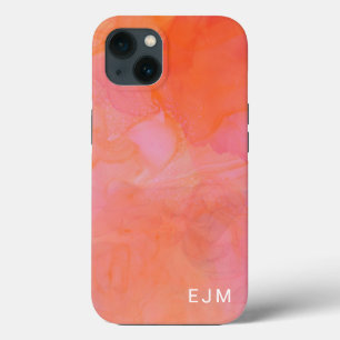 Monogram Initiaal Naam Roze Waterverf Matig meisje Case-Mate iPhone Case