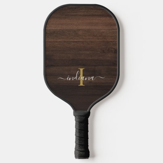 Monogram Initiaal Naam Rustieke Vrouwelijke Pickleball Paddle (Voorkant)