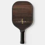 Monogram Initiaal Naam Rustieke Vrouwelijke Pickleball Paddle (Achterkant)