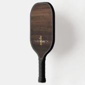 Monogram Initiaal Naam Rustieke Vrouwelijke Pickleball Paddle (Links)