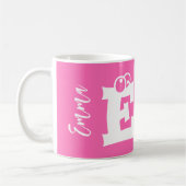 Monogram initiaal naam schrift modern roze koffiemok (Links)