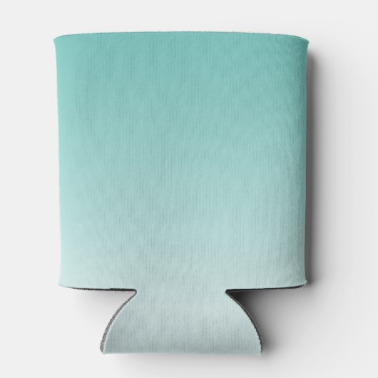 Monogram Initiaal Naam Script Gradiënt Blauwgroen  Blikjeskoeler (Achterkant)