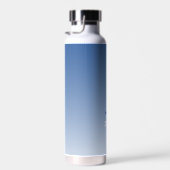 Monogram Initiaal Naam Script Gradient Royal Blue Waterfles (Rechts)