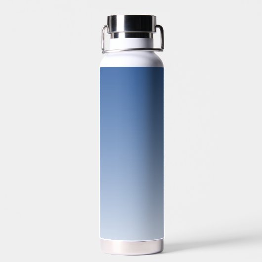 Monogram Initiaal Naam Script Gradient Royal Blue Waterfles (Achterkant)