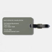 Monogram Initiaal Naam Simple Sage Green Bagagelabel (Achterkant horizontaal)