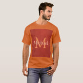Monogram Initiaal naam Sjabloon Mannen lederen loo T-shirt (Voorkant volledig)
