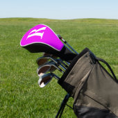 Monogram Initiaal Naam Sjabloon Paars Witte Kute Golfheadcover (Insitu)