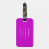 Monogram Initiaal Naam Sjabloon Paars Witte Modern Bagagelabel (Achterkant verticaal)