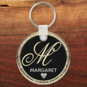 Monogram Initiaal Naam Sleutelhanger (Voorkant)