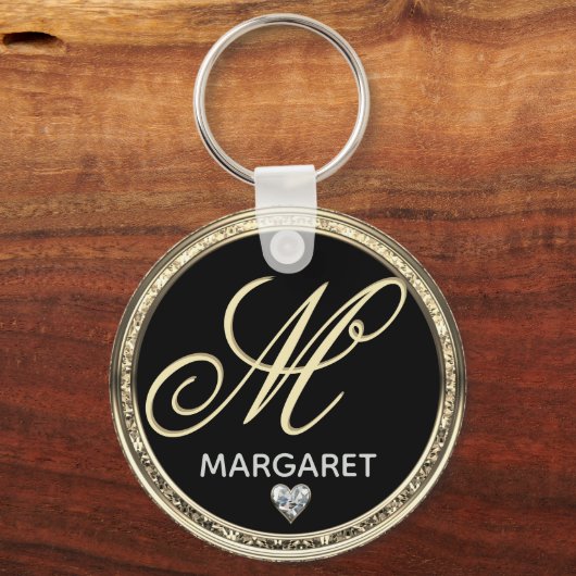 Monogram Initiaal Naam Sleutelhanger (Voorkant)