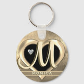 Monogram Initiaal Naam Sleutelhanger (Voorkant)