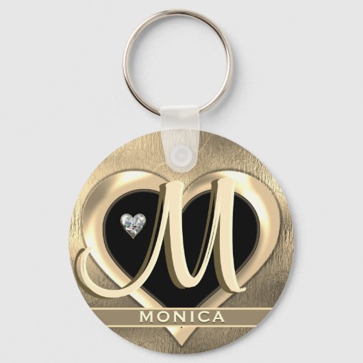 Monogram Initiaal Naam Sleutelhanger (Voorkant)