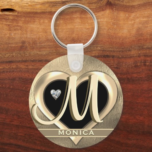 Monogram Initiaal Naam Sleutelhanger (Voorkant)