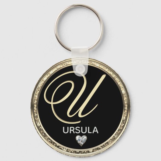 Monogram Initiaal Naam Sleutelhanger (Voorkant)