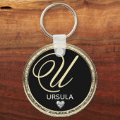 Monogram Initiaal Naam Sleutelhanger (Voorkant)