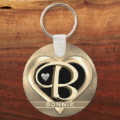 Monogram Initiaal Naam Sleutelhanger (Voorkant)