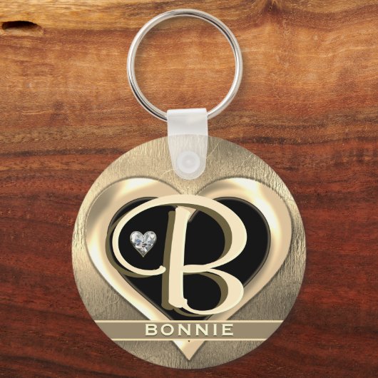 Monogram Initiaal Naam Sleutelhanger (Voorkant)