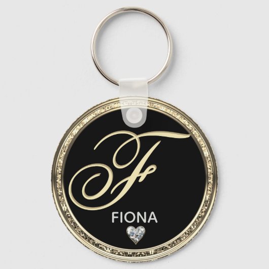 Monogram Initiaal Naam Sleutelhanger (Voorkant)