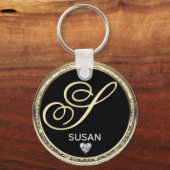 Monogram Initiaal Naam Sleutelhanger (Voorkant)