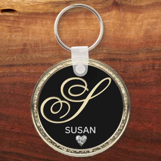 Monogram Initiaal Naam Sleutelhanger (Voorkant)