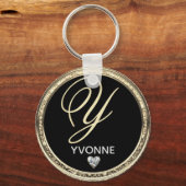 Monogram Initiaal Naam Sleutelhanger (Voorkant)