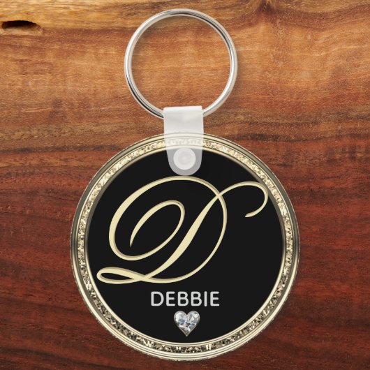 Monogram Initiaal Naam Sleutelhanger (Voorkant)