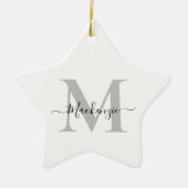 Monogram Initiaal Naam Star personaliseren Keramisch Ornament (Voorkant)