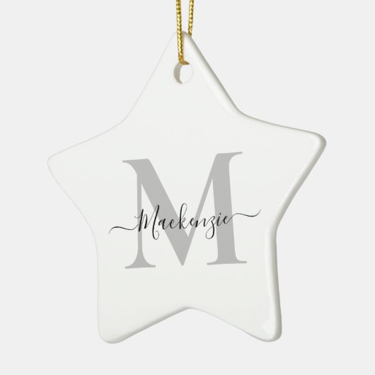 Monogram Initiaal Naam Star personaliseren Keramisch Ornament (Links)