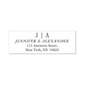 Monogram Initiaal Naam Tekst Terugkeeradres Zelfinktende Stempel (Design)