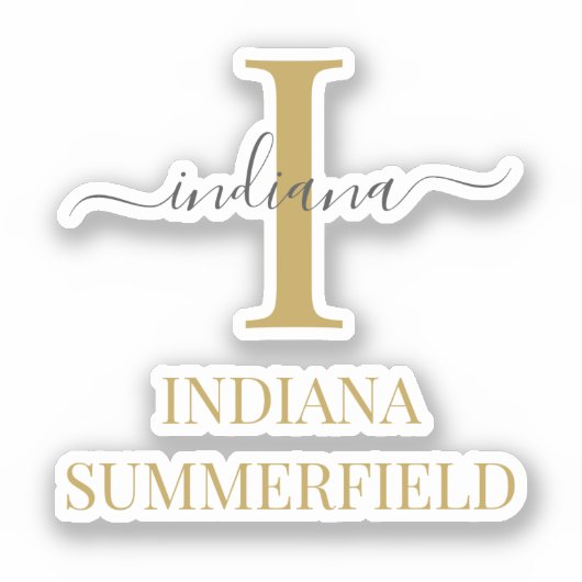 Monogram Initiaal Naam Typografie Sticker (Voorkant)