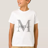 Monogram Initiaal Naam Unisex Kinder personalisere T-shirt (Voorkant)