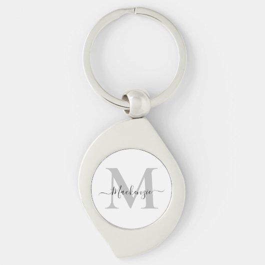 Monogram Initiaal Naam wervelkolom Medal personali Sleutelhanger (Voorkant)