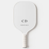 Monogram initiaal naam wit pickleball paddle (Voorkant)