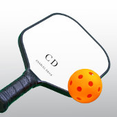 Monogram initiaal naam wit pickleball paddle