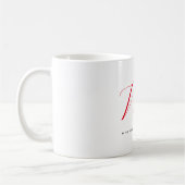 Monogram Initiaal naam Wit Rood Unique Minimalist Koffiemok (Links)