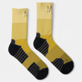 MONOGRAM INITIAAL NAME GOLD GRADIENT LINE PATROON SOKKEN (Rechts)