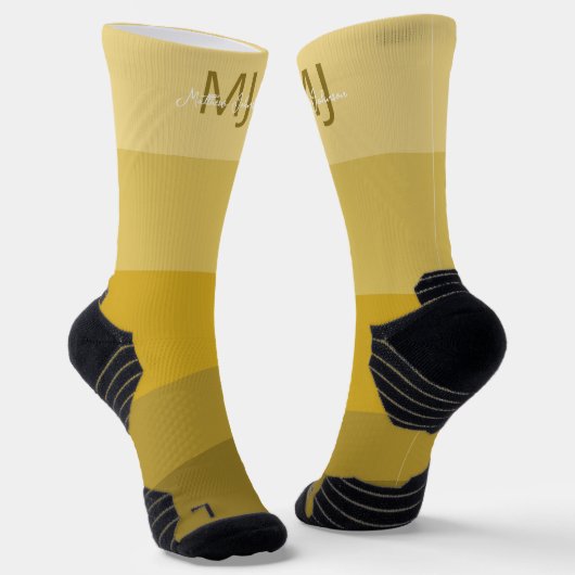 MONOGRAM INITIAAL NAME GOLD GRADIENT LINE PATROON SOKKEN (Gebogen)