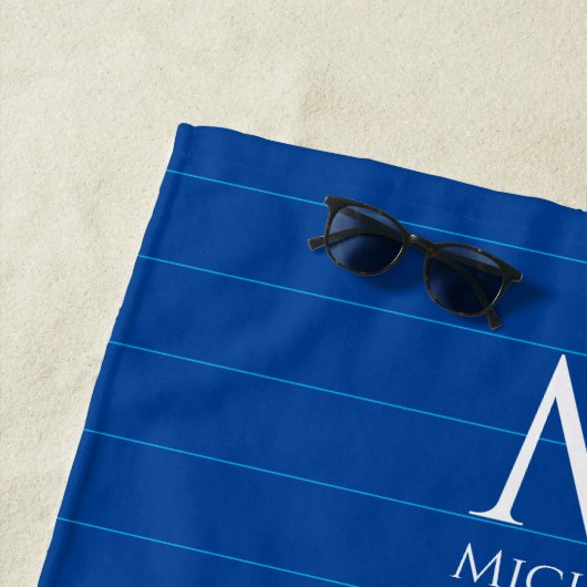 Monogram Initiaal Namen Sjabloon Aangepaste diepbl Strandlaken (In situ)